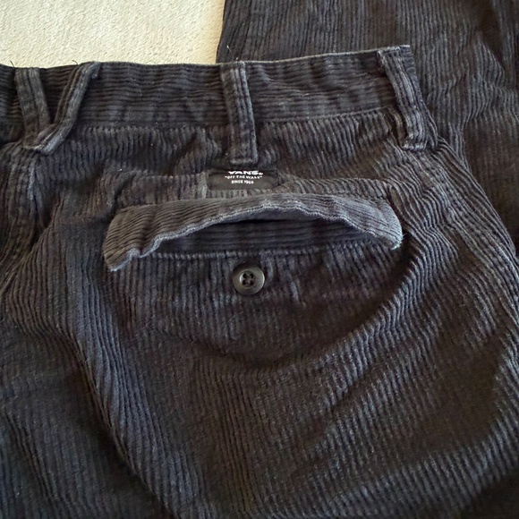 Vans Mens Corduroy Cargo Pants Loose Tapered Fit Size 29x29 Black Skater Y2K - Picture 4 of 11